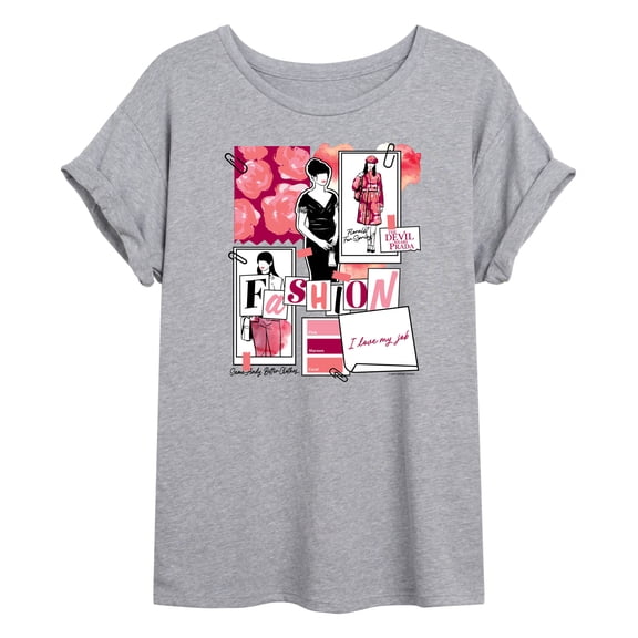 The Devil Wears Prada - Fashion Sketchbook - Juniors Oversized Graphic T-Shirt