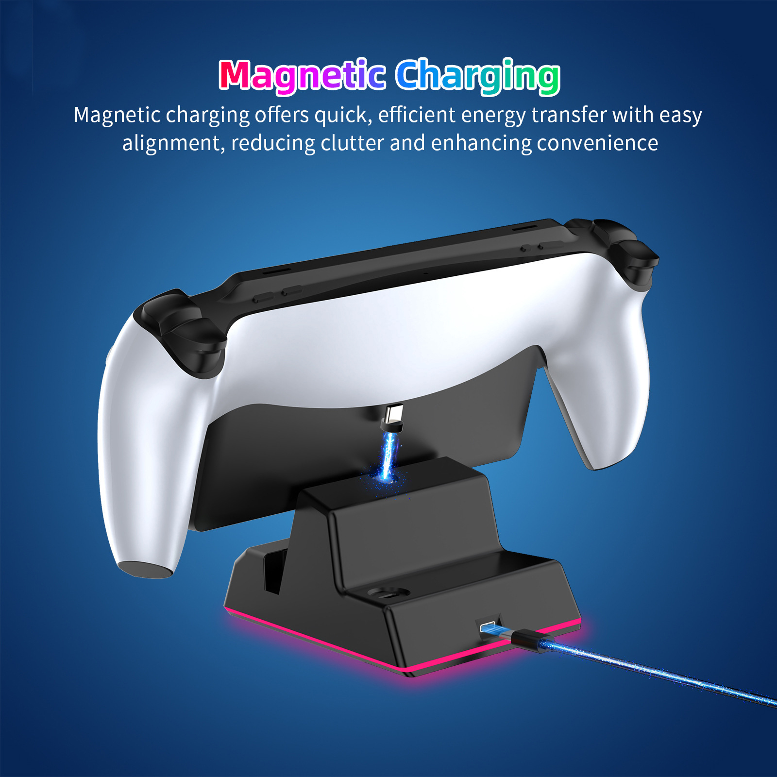Charging Dock for Playstation Portal Remote Player, with 5 RGB Light Modes and Type-C Cable,PS5 Portable Accessories