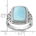 thumbnail image 5 of Sterling Silver Rhodium-Plated Oxidized With Rectangular Larimar Ringsize 8 (Width 2.5 To 5.25) - Jbsp, 5 of 5