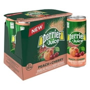PERRIER & JUICE Peach & Cherry Sparkling Beverage – 6x330 mL Can