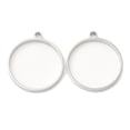thumbnail image 2 of 20 pc Non-304 Stainless Steel Open Back Bezel Flat Round Pendants For DIY UV Resin Epoxy Resin Pressed Flower Jewelry Stainless Steel color 28x25x3mm Hole: 2.2mm Inner Diameter: 22.8mm, 2 of 3