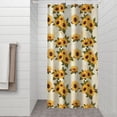 thumbnail image 2 of Beige Sunflower Pattern Shower Curtain 36"x72" ,Bathroom Decorative Shower Curtains Set with 12 Hooks,Modern Waterproof Washable Shower Curtain, 2 of 6