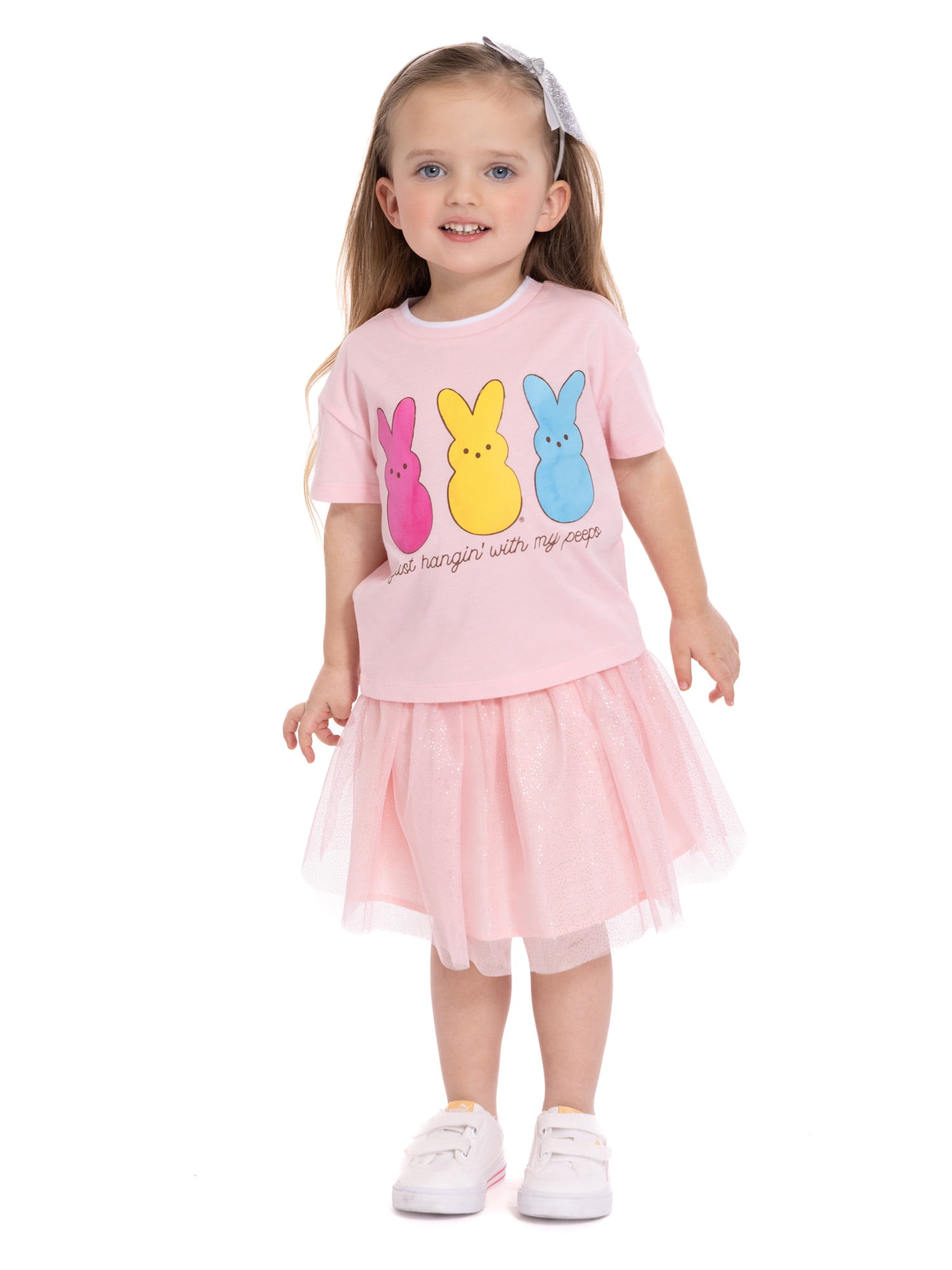 Easter Peeps Toddler Girls Graphic Tee and Tutu Skirt Set, 2-Piece, Sizes 12M-5T