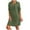 Army Green, variant on Dress with Sleeves Fashion Women‘S Casual Loose Solid Color V-Neck 3/4 Sleeve Dress Sundress 3/4 Sleeve Dress