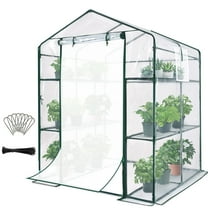 Quictent Mini Greenhouse 56"x56"x77" Walk-in Greenhouse, Transparent PVC Cover, 12 Shelves