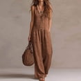 thumbnail image 3 of Edvintorg Rompers for Women Summer V-Neck Sleeveless Casual Dressy Wide Leg Jumpsuits with Pockets Plus Size Fashion Travel Jumpers, 3 of 8