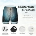thumbnail image 5 of Sigee Winter Rabbit Print Mens Swim Trunks with Compression Liner Quick Dry Swim Stretch Beach Shorts with Pockets,S-3XL, 5 of 7