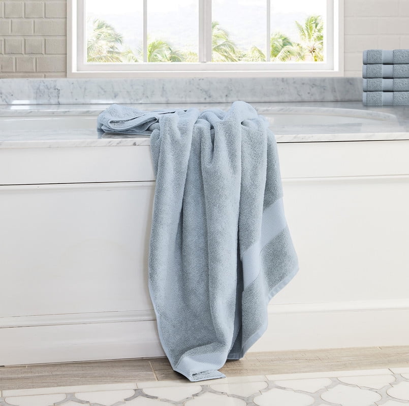 Delara 20-Piece Organic Cotton Towel Set, 650 GSM Luxury Plush, Quick Dry & Ultra-Absorbent, GOTS & OEKO-TEX Certified, Light Blue