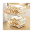thumbnail image 4 of 2 Tier 32 Drawer Egg Storage Box Plastic Kitchen Refrigerator Container Organizer Egg Tray Tray, 4 of 5