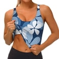 thumbnail image 4 of Vsdgher Flower Print Women Sleeveless Athletic Tank Top Built-in Bra Camisole Sports Vest for Yoga Running Fitness Exercise with Removable Pads, 4 of 8