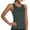 Dark Green, variant on Women's Solid Sports Vest - Back Pleated Drawstring, Breathable Mesh, Yoga Top, L-Shaped Design, Round Neck, Summer Activewear - Polyester