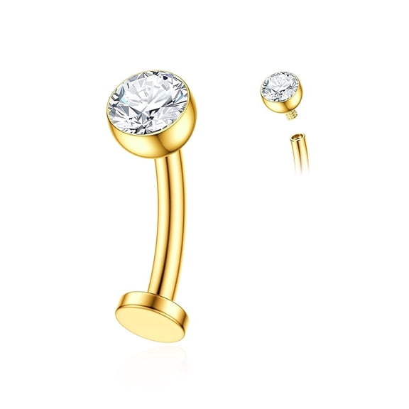 14G Titanium Floating Belly Button Rings for Women Flat Back Belly Rings 8mm Belly Piercing Jewelry