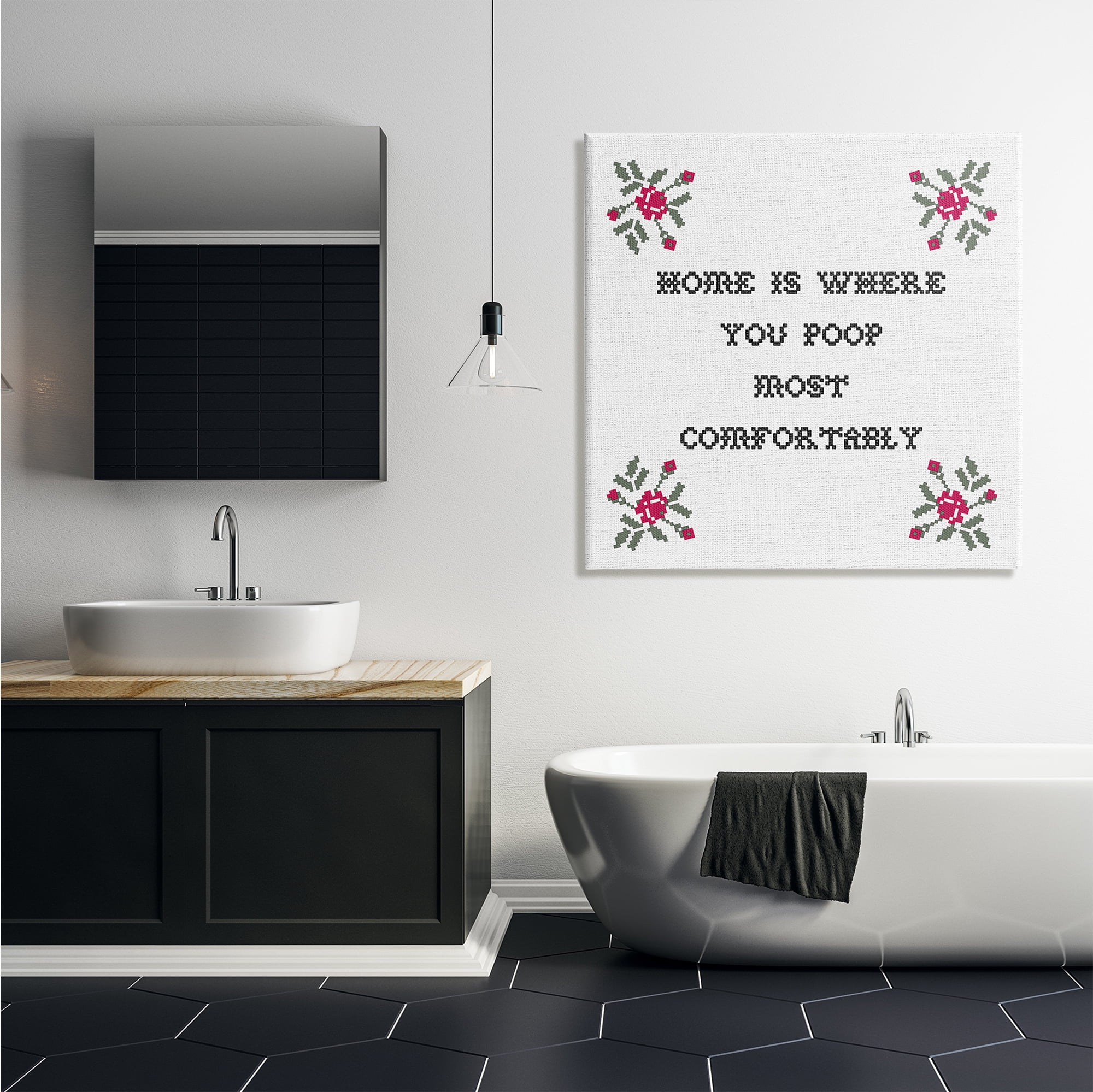 Stupell Industries Home Where You Poop Most Comfortably Funny Bathroom, 36 x 36, Design by Daphne Polselli