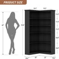 thumbnail image 2 of Garvee Large 5-Tier L-Shaped Corner Bookshelf, 35.5 x 35.5 x 72.8", Black, 2 of 7