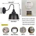 thumbnail image 4 of FSLiving Battery Operated Wall Sconces Wireless Black Metal Wall Lamp Vintage Design E26 Base LED Nightstand Luminaire Lighting Fixtures for Loft Bedside Staircase - Set of 2, 4 of 6