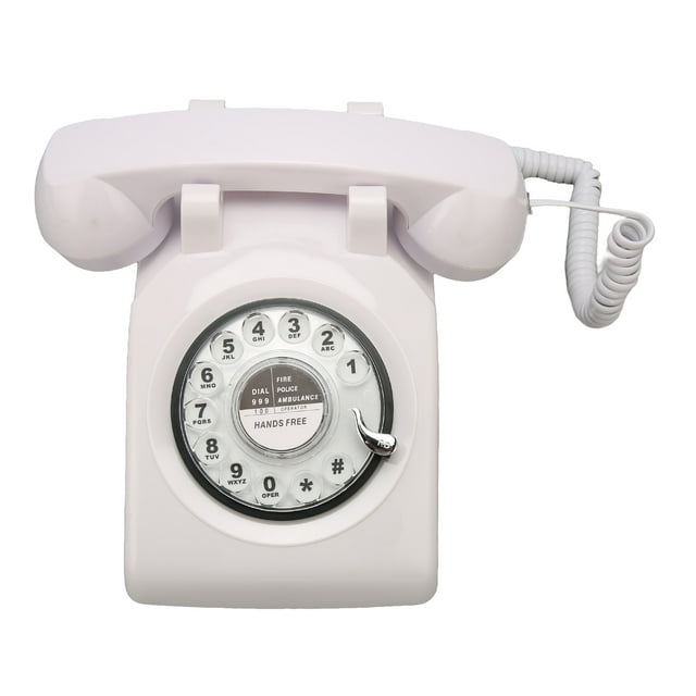 Retro Rotating Phone, Vintage Landline Telephone with Mechanical Ringer for Home Office Hotel