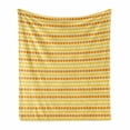 thumbnail image 1 of Argyle Soft Flannel Fleece Throw Blanket, Monochrome Style Retro Pattern with Rhombuses, Cozy Plush for Indoor and Outdoor Use, 60" x 80", Mustard Dark Peach, by Ambesonne, 1 of 5