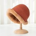 thumbnail image 3 of CSChome Plush Bucket Hat Women Winter Fisherman Hat - Faux Fur Decor Color Matching Windproof, 3 of 7