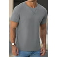thumbnail image 3 of QDG Mens Waffle Shirt Crew Neck Short Sleeve Casual T-Shirt Dark Gray XL, 3 of 10