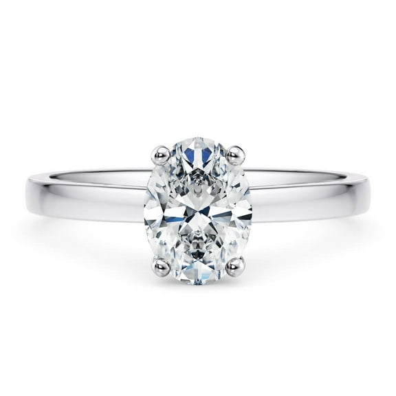 Timeless 1.5 Ct Oval Cut Moissanite Diamond Solitaire Ring with Hidden Halo – 925 Sterling Silver for Women
