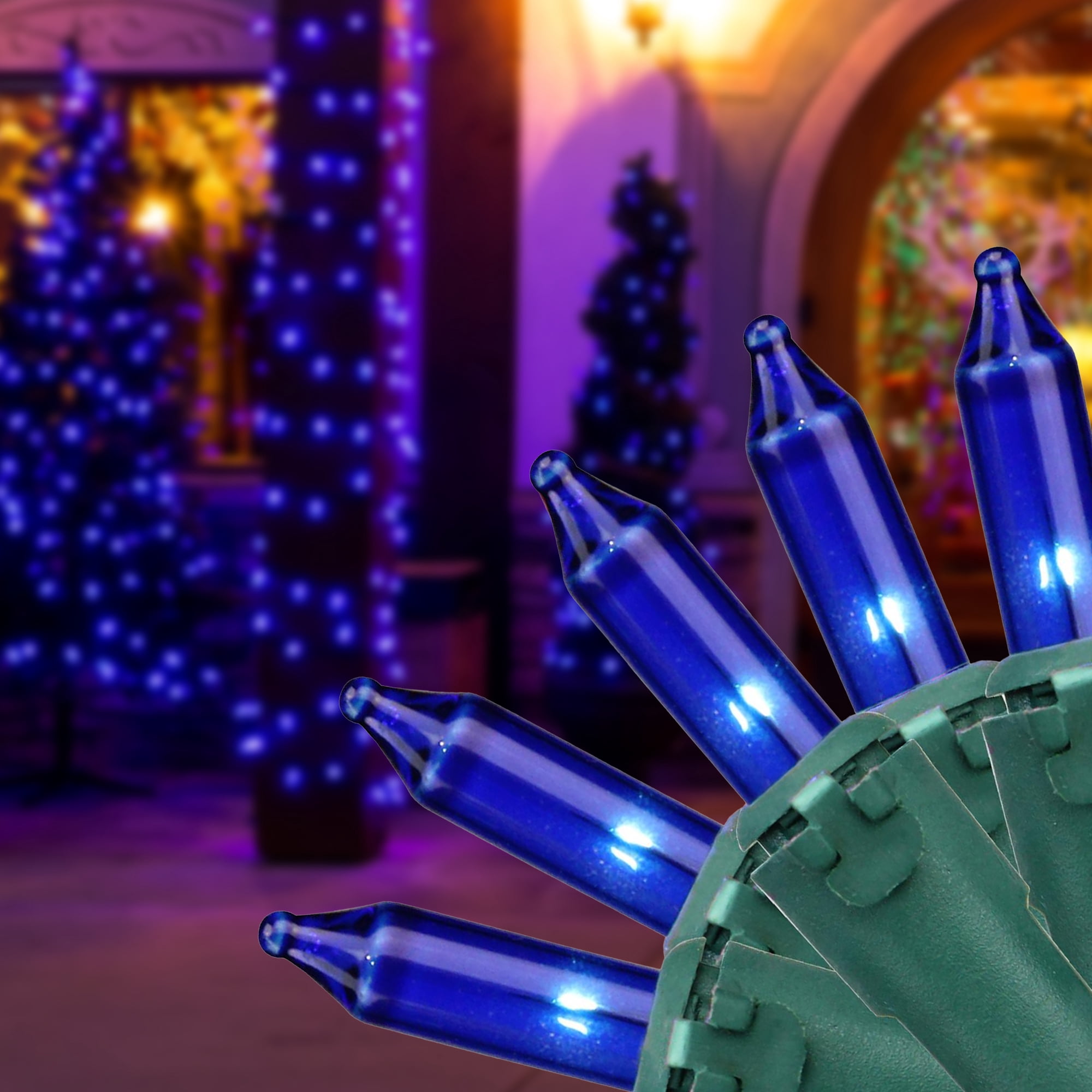 Northlight 100ct Mini String Lights Blue - 45.5' Green Wire