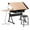 Brown, variant on SONGMY Adjustable Drafting Table with Stool & Outlet - Tilting Drawing Desk with Storage Drawers, Black Art Craft Workstation for Home Office