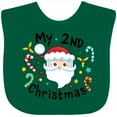 thumbnail image 3 of Inktastic My Second Christmas Santa with Candy Canes Boys or Girls Baby Bib, 3 of 4