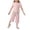 Pink, variant on BLTIBY Girls Summer 2 Piece Outfits Cute Bows Ruffle Ribbed Short Sleeves Tops and Wide Leg Capri Pants Clothing Sets Gray 7-8 Years