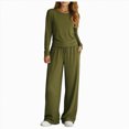 thumbnail image 4 of ZIXKCGDSE Women's Outfits Yoga Clothes Set Long Sleeve Wide Leg Pants Vacation Sweatsuits Size XXL, 4 of 4