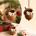 thumbnail image 4 of Christmas Acorn Shaped Animal Ornament 2D Hanging Pendant Woodland Tree Decor Random Cord Design C, 4 of 5