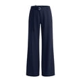 thumbnail image 7 of Hurxie Women's Low Rise Going Out Formal Dress Pants Wide Leg Work Slacks Pants Business Casual Outfits Trousers Navy,XL, 7 of 7