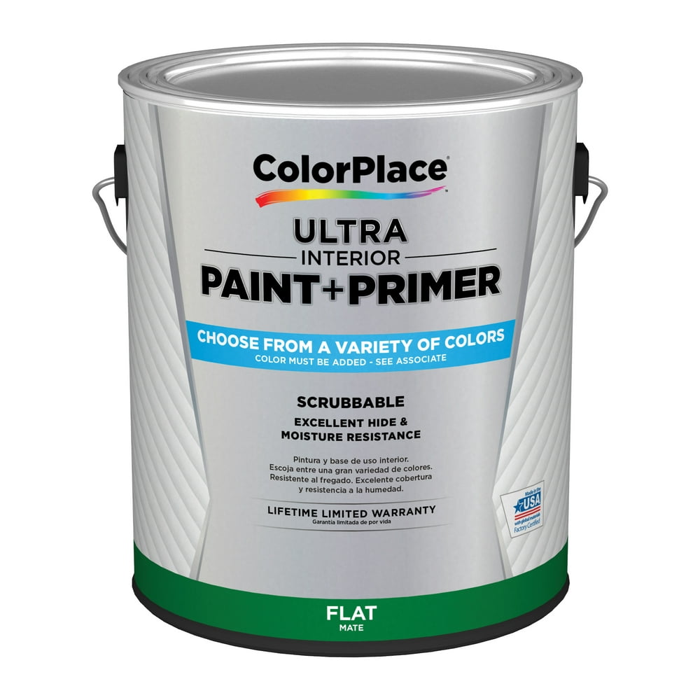 ColorPlace Ultra Interior Paint & Primer, Flat, Medium Base, 1 Gallon