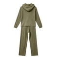 thumbnail image 5 of Cekizud Lounge Sets for Women Ribbed Knit Drawstring Hoodie Wide Leg Pants Casual Women 2 Piece Outfit, S-3XL, 5 of 5