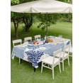 thumbnail image 4 of Outdoor Tablecloth with Umbrella Hole for Patio/Picnic/Party/Camping, Blue Beige Coastal Waterproof Table Cloth Rectangle Table Cover Washable, Summer Coral Beach Nautical (60"x 84"), 4 of 9
