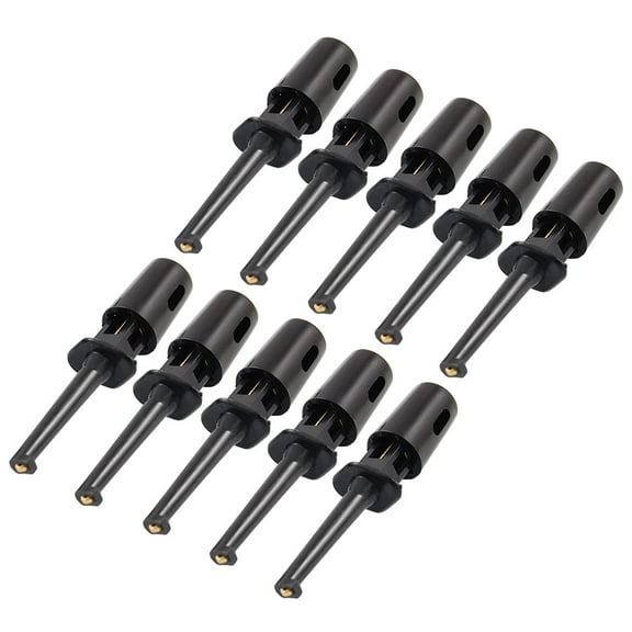 10 x Plastic Multimeter Test Hook Clip Grabber Black 1.6" for PCB IC
