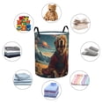 thumbnail image 3 of Lsque Meditating Golden Retriever pattern Laundry Hamper Basket, Tall Woven Rope Hamper Basket for Clothes, Lightweight Storage Basket, Collapsible Waterproof-Small, 3 of 8