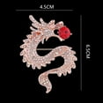 thumbnail image 3 of Hommes Rétro Style Dragon Broche Corsage Broche Chinois Style Parti Badge Bijoux Or + Rouge, 3 of 9