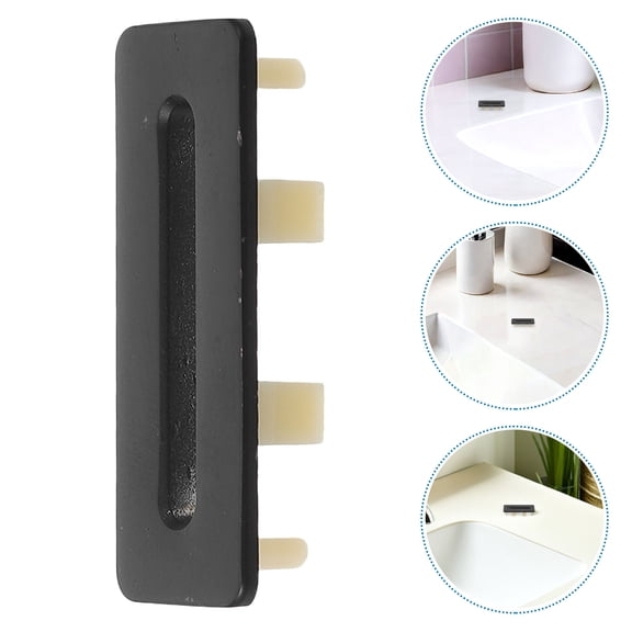 LOLIPPYY 3Pcs Kitchen Sink Overflow Cap Black with Decorative Metal Plate and Wide Compatibility for Standard Basins