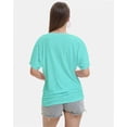 thumbnail image 3 of Womens Short Sleeve V Neck Dolman Tops with Side Shirring Loose Fit Shirts, 3 of 4