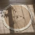 thumbnail image 2 of Soft Jute Area Rug Braided Area Rug Jute Rug Tassel Design for Study Throw Rug Floor Mat 80cm, 2 of 9