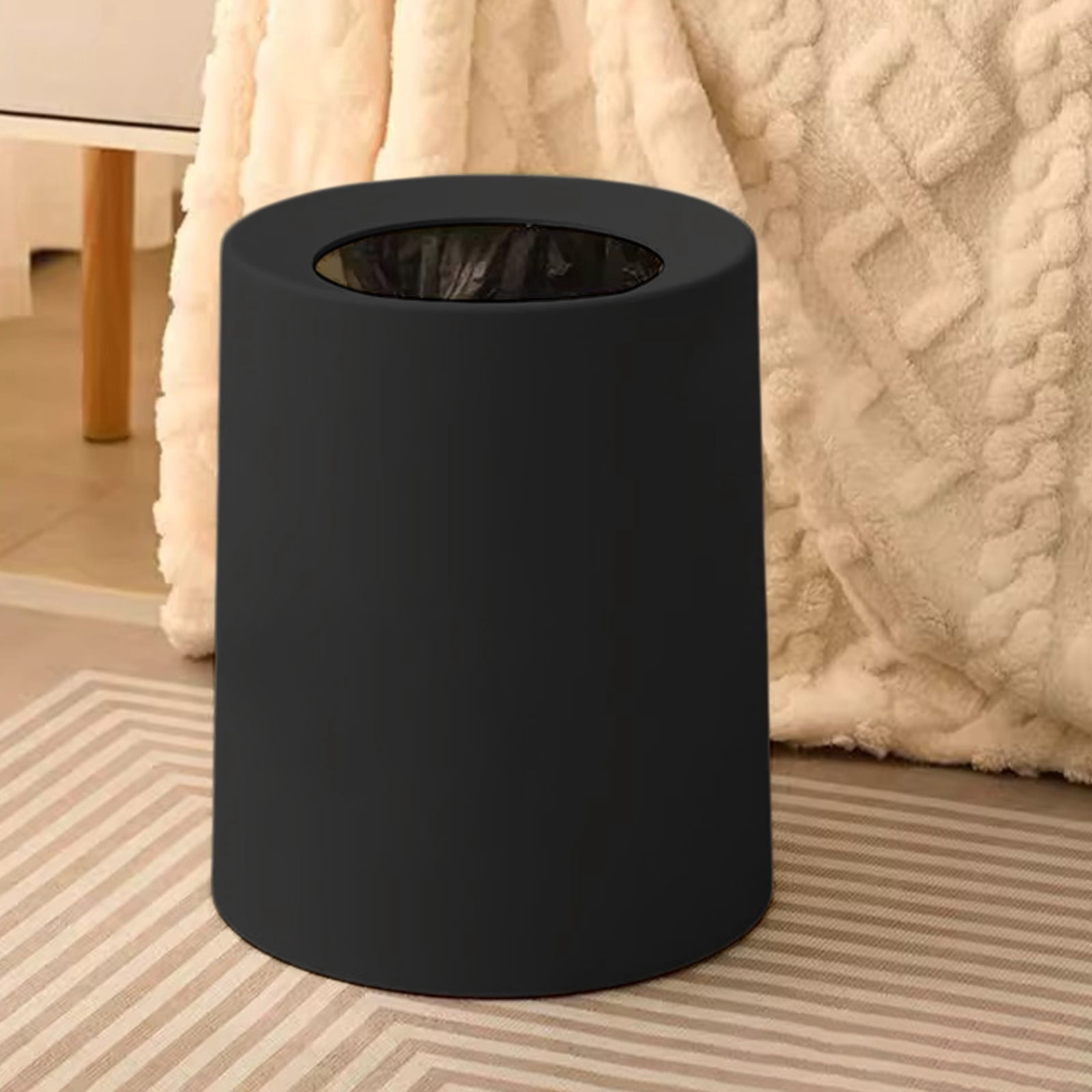 Konghyp Step Trash Can with Lid - 5 Gallon Plastic Kitchen Bathroom Waste Bin, Modern Office Home Garbage Can, Space-Saving Touch-Free Design for Living Room Bedroom