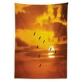 thumbnail image 3 of Ambesonne Nature Tablecloth Rectangular Table Cover, Birds Flying at Sunset, 60"x90", Orange, 3 of 4