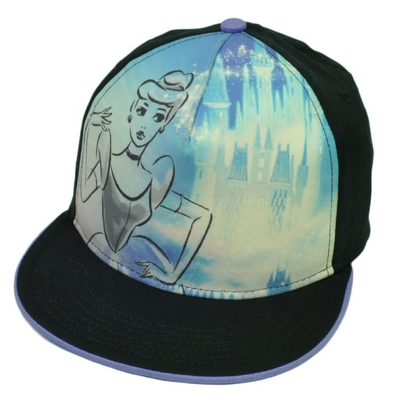 Cinderella Disney Princess Movie Snapback Flat Bill Cartoon Hat Cap Sublimated