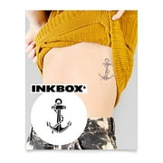 Inkbox Temporary Tattoos, Semi-Permanent Tattoo, One Premium Easy Long Lasting, Water-Resistant Temp Tattoo with For Now Ink - Lasts 1-2 Weeks, Anchor Tattoo, Leif, 3 x 3 in