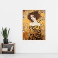 thumbnail image 2 of Woman Portrait Gustav Klimt Style Oil Painting Gold Brown Artist Muse Art Nouveau Artwork Extra Large XL Wall Art Poster Print, 2 of 4