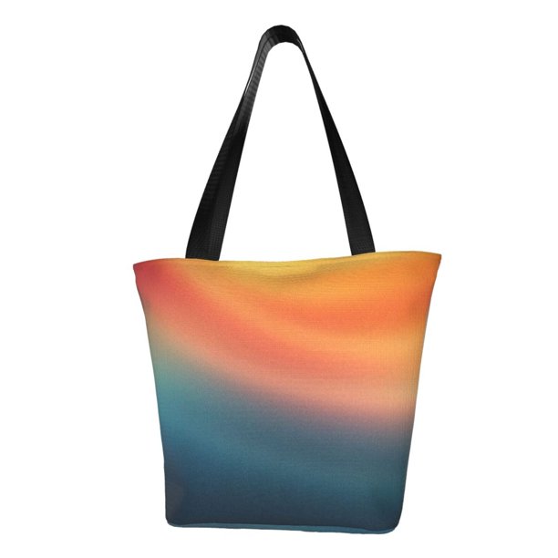 Balery yellow orange and teal Bolsa de Hombro con Diseño, Bolsa Grande y Duradera, Bolsa Versátil para Compras
