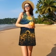thumbnail image 3 of Balery Oil Starry Sky Sunflower Vestidos de verano para mujer con estampado: vestido holgado sin mangas, vestido playero informal y cómodo para días calurosos., 3 of 7