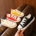 thumbnail image 2 of Zapatos de lona para niños, estilo coreano, con cordones, de caña baja, para niños y niñas, zapatos blancos para bebés, zapatos casuales de tela, 2 of 6