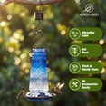 thumbnail image 2 of Kingsyard 18.6 oz Blue Glass Hummingbird Feeder, 5 White Ports, Ant Moat Included, 2 of 8