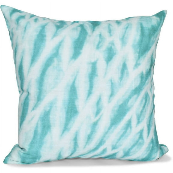 Simply Daisy 16" x 16" Shibori Stripe Geometric Print Pillow, Teal